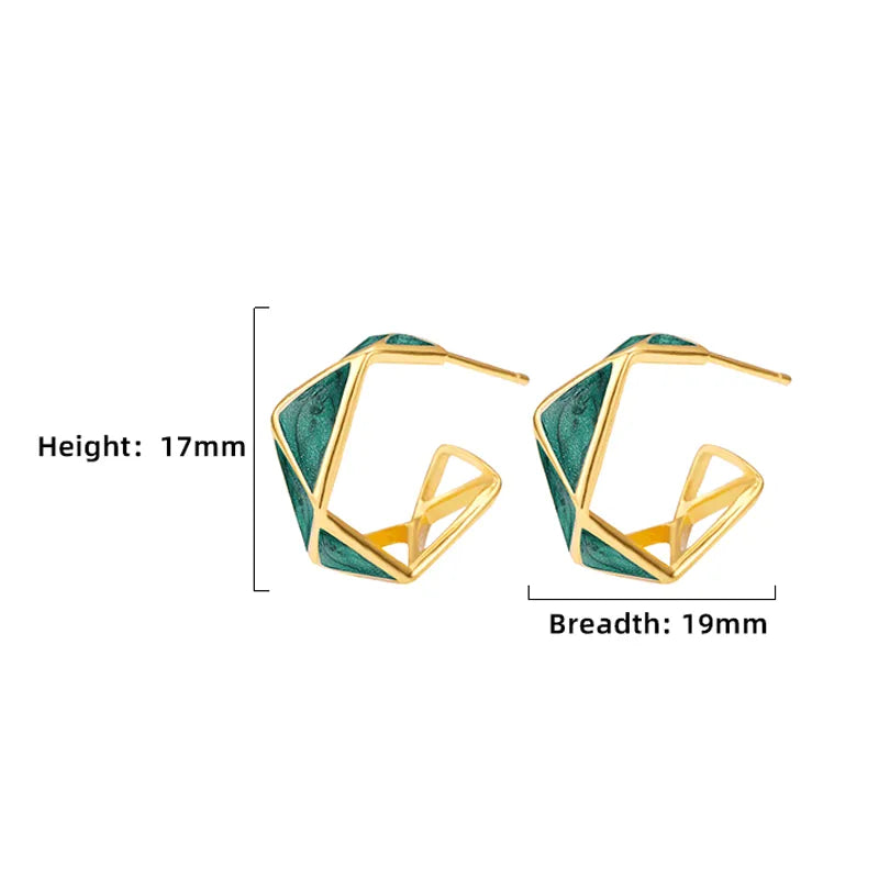 Geometric Loop Earrings | 18K Gold Plated
