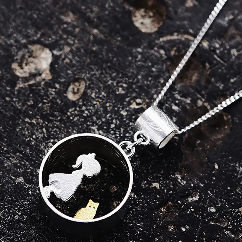 Cat & Girl Story Pendant