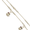Beaded Anklet with Multicolour Ghungroo Charms
