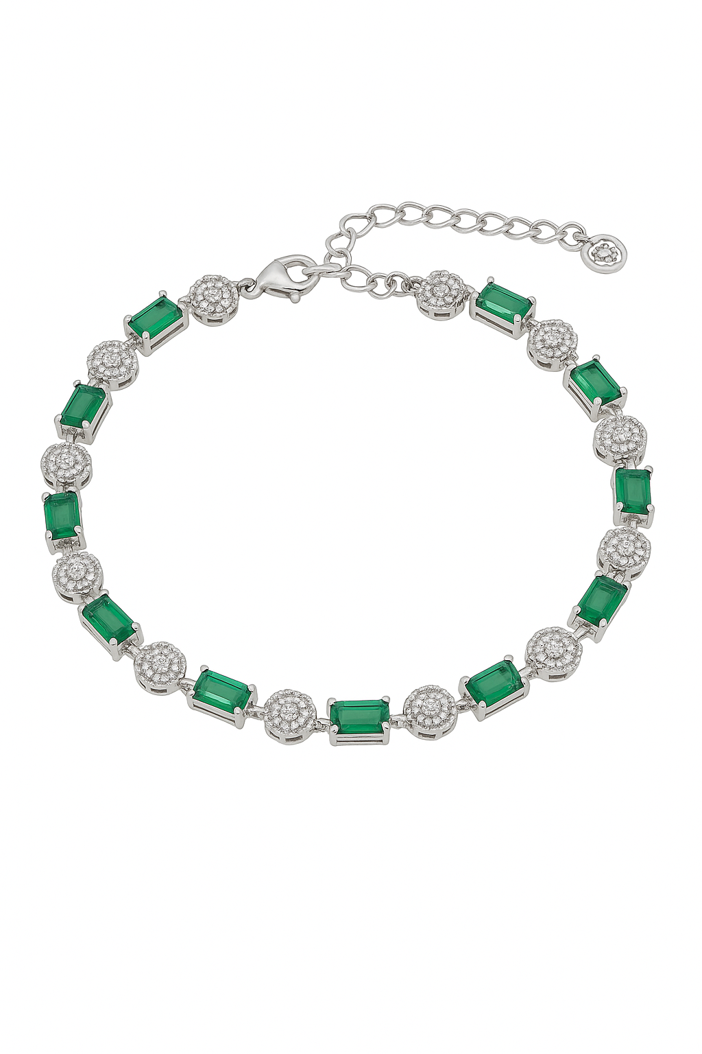 Green Stone Floral Anklet
