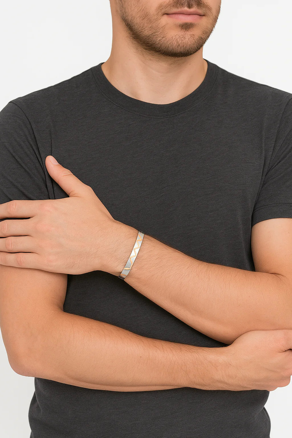 Men's dual tone stylish kada Bracelet