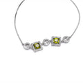 Square Bracelet Green Stones