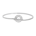 Baguette & Round Cubic Zirconia Bangle Bracelet