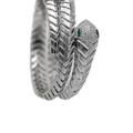 Serpentine Grace Adjustable Bracelet | Modern Silver Snake Design with Green Detailing