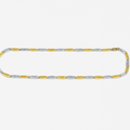 Gold & Silver Dual-Tone Geometric Link Chain Necklace | Sterling Silver