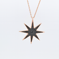 Black Starburst Pendant Necklace