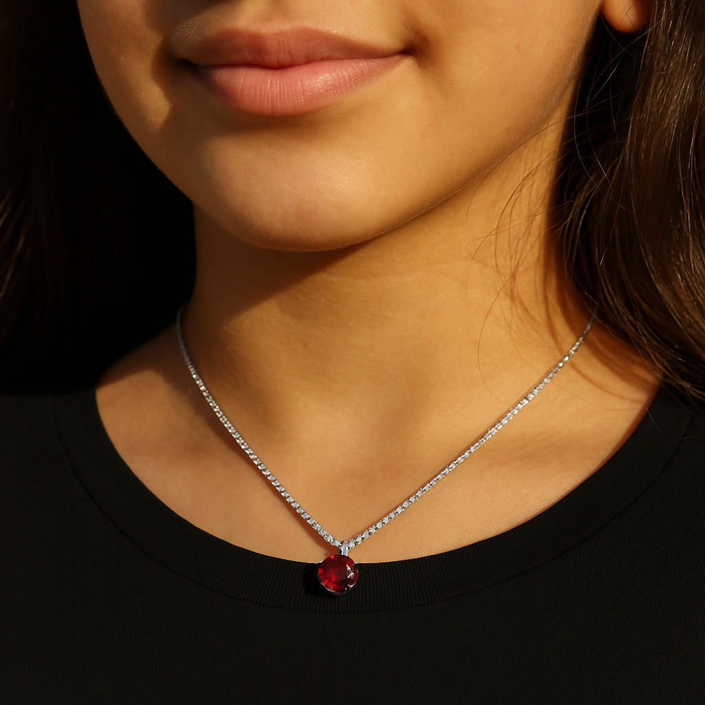 Elegant Gemstone Solitaire Necklace