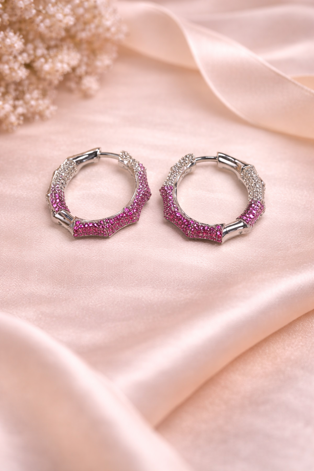 Colored Gems Huggie Earrings