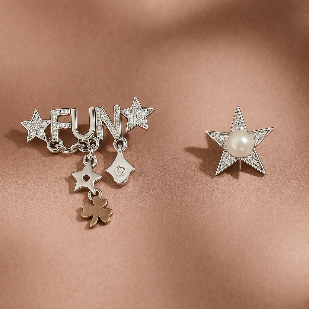 Mismatched Playful “FUN” Lucky Charm Earrings