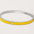 Dual-Tone Sleek Oval Bangle Bracelet