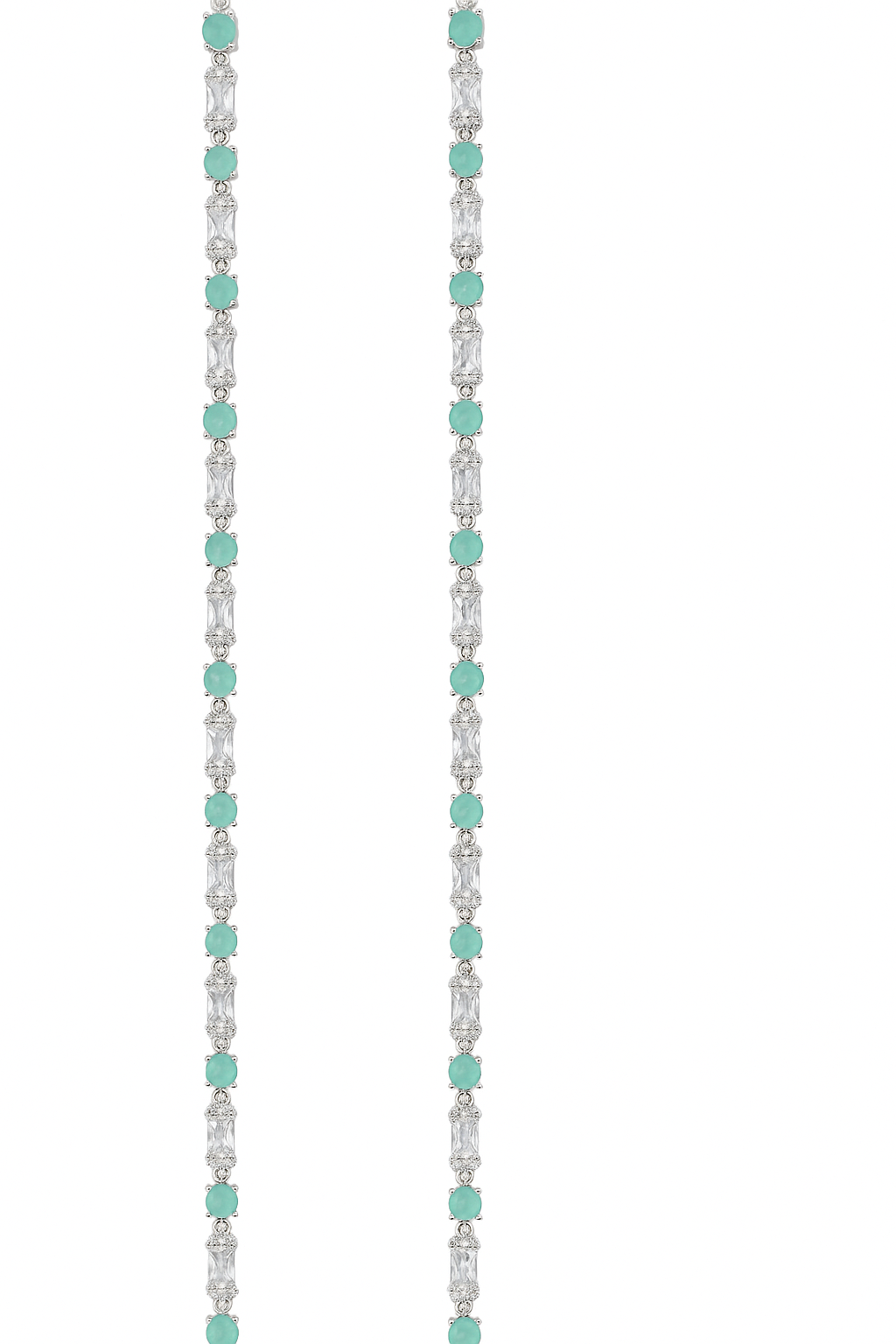 Mint Green & White Zircon Anklet