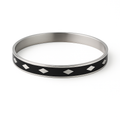Men's Black Enamel Geometric Kada