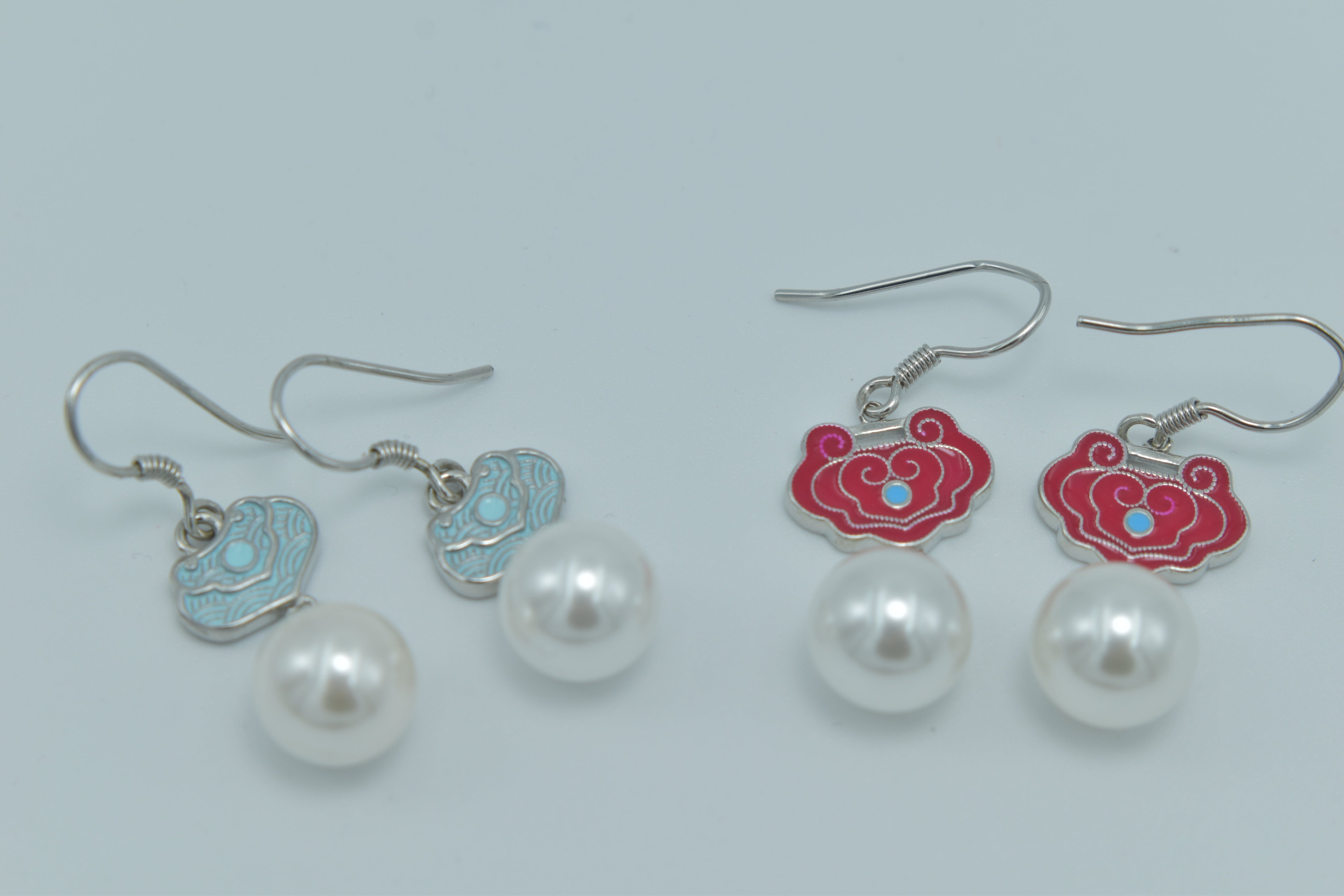 Enamel Pearl Dangle