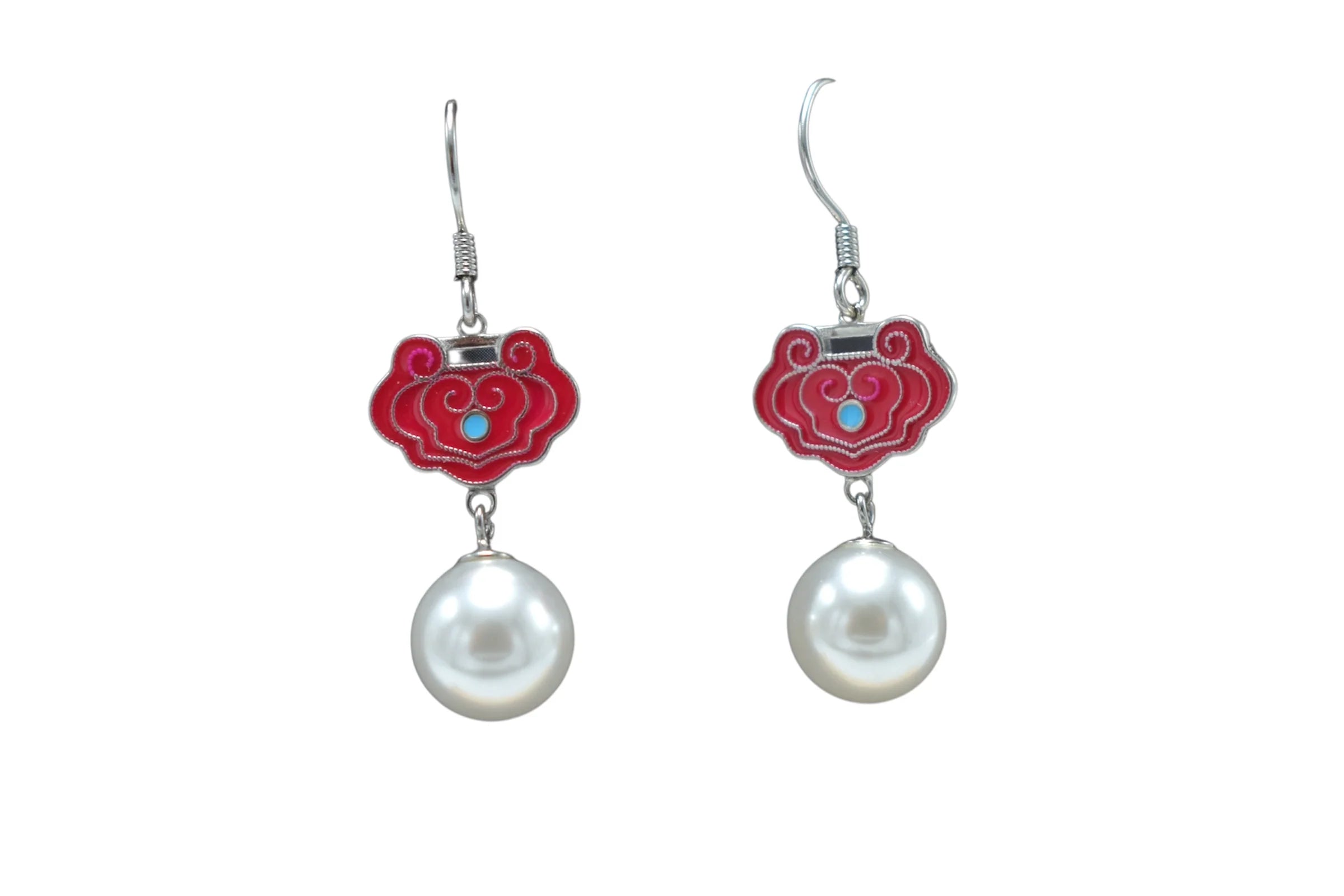 Enamel Pearl Dangle