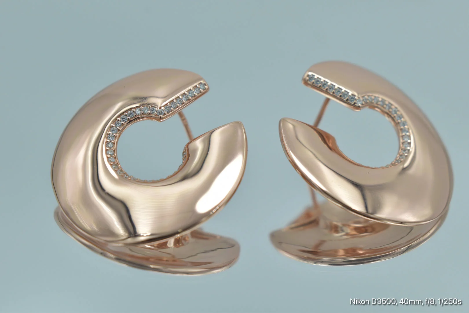 Rose Gold Abstract Hoop Earrings