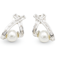 Pearl Cross Earrings
