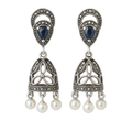 Blue Stone Jhumka Earrings