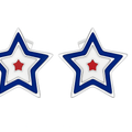Blue White Star Stud Earrings