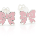 Pink Bow Stud Earrings