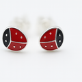 Red Beetle Stud Earrings