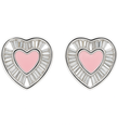 Pink Heart CZ Earrings