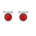 Red circle & bow Earrings
