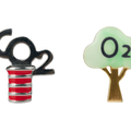 Mismatched O2 & CO2 Stud Earrings