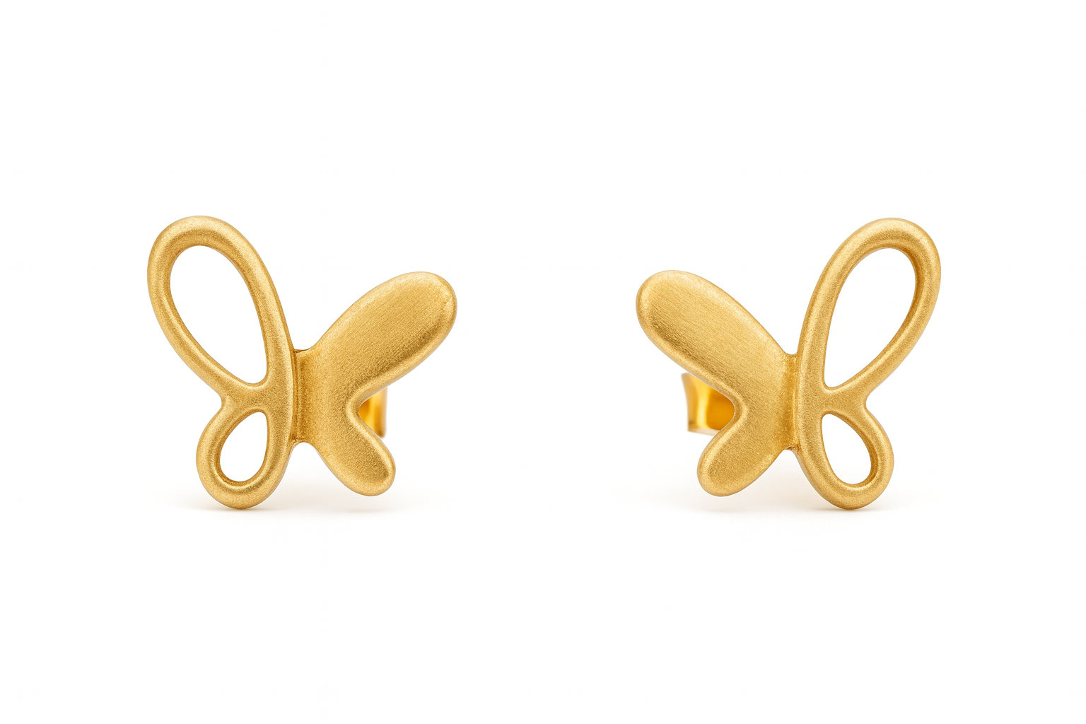 Butterfly Stud Earrings | Gold Polish