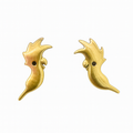 Golden Cockatoo Stud Earrings | Tropical Bird-Inspired Design