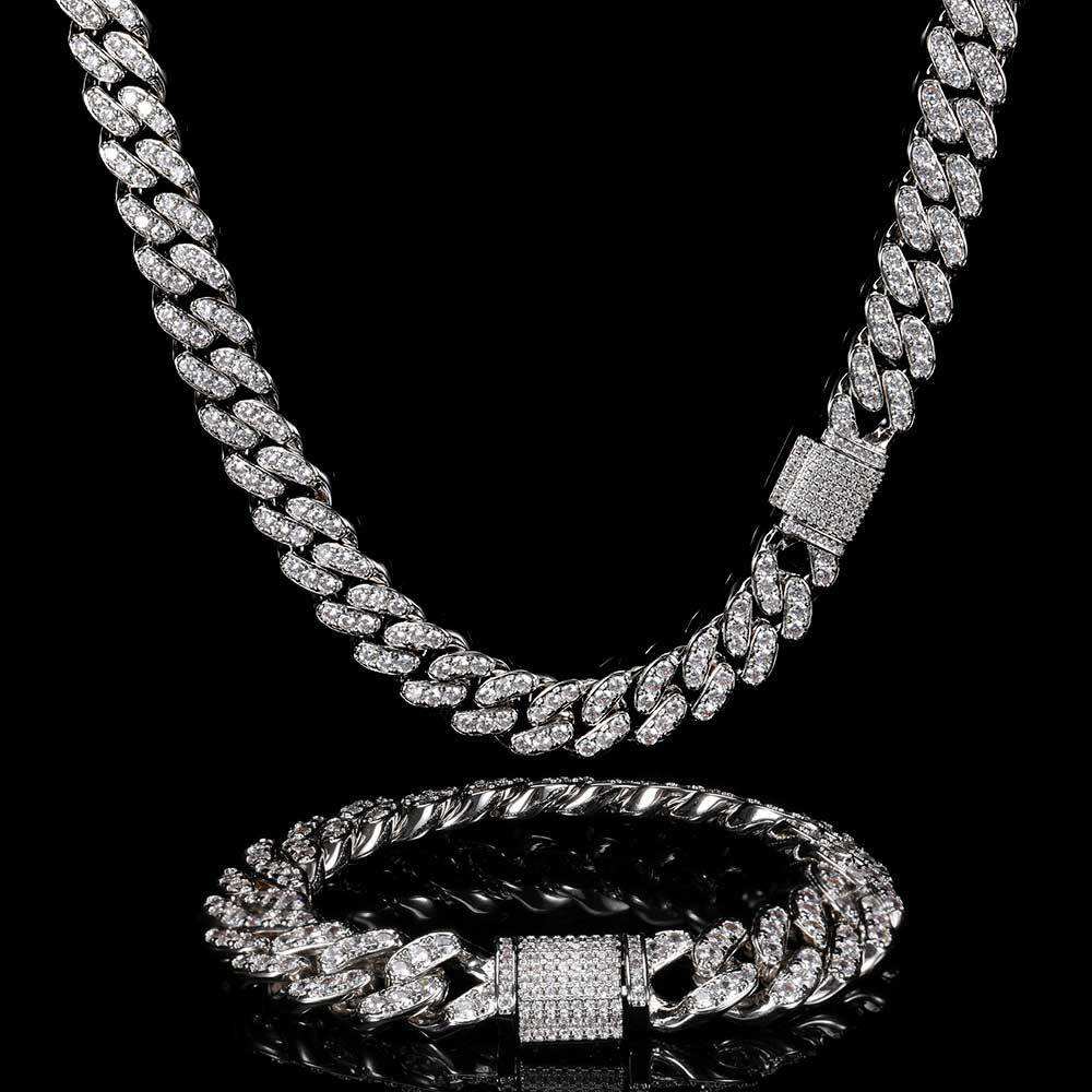 Cuban Link Chain Necklace | Iced-Out CZ Diamond Finish for Bold Luxury
