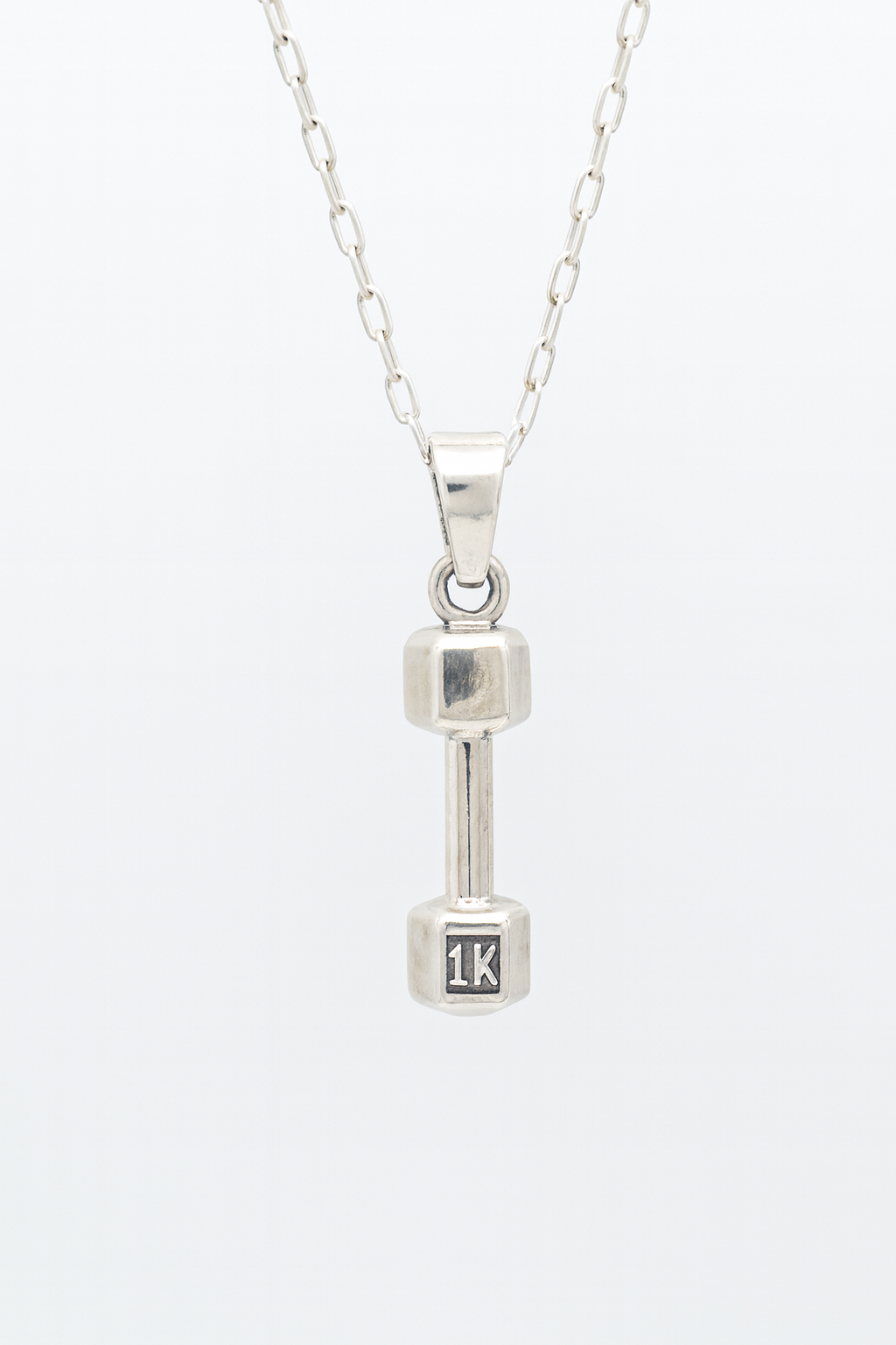 Silver Dumbbell Pendant