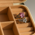 Pink Princess Cut Ring