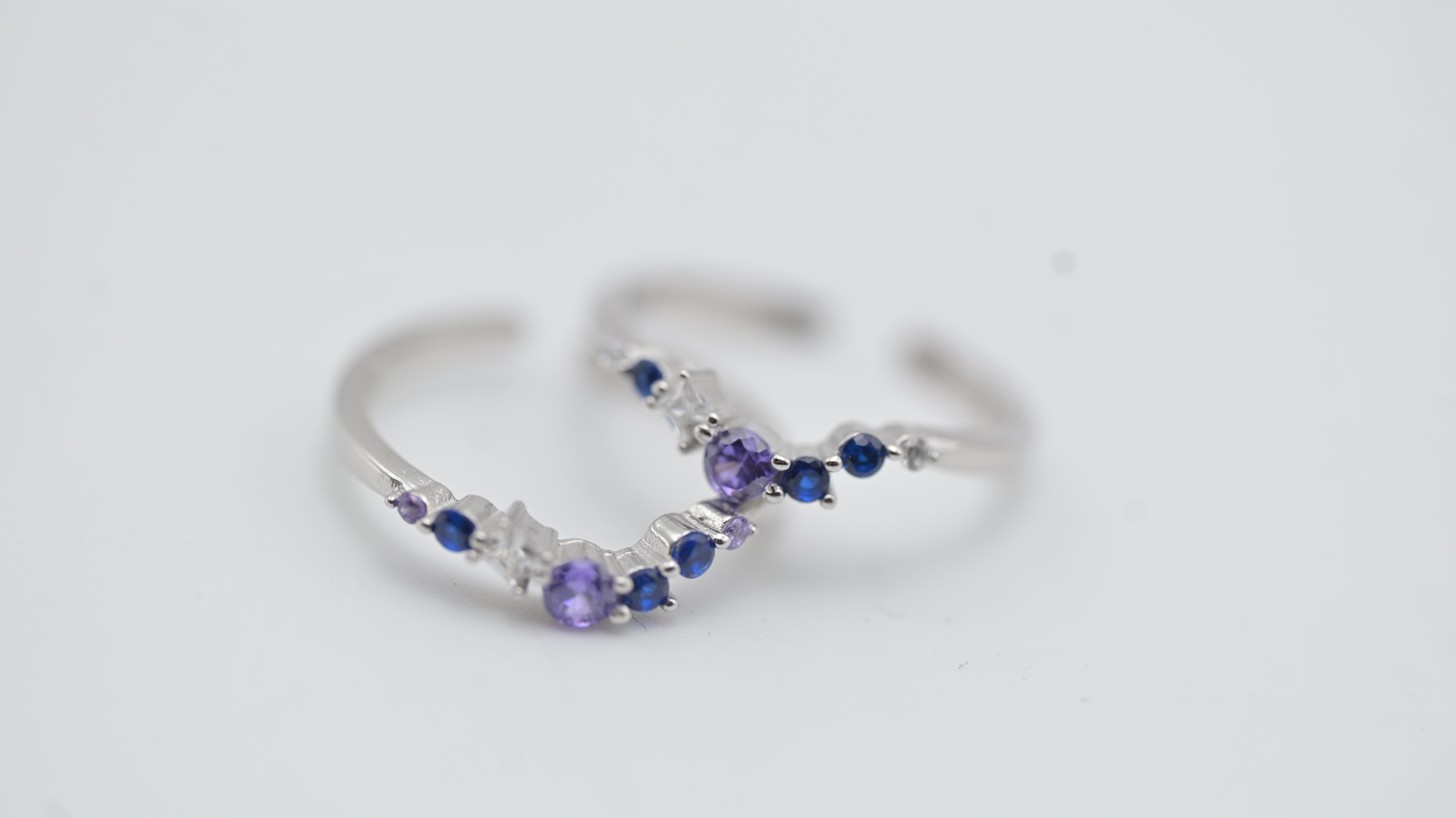 Womens with Purple & Blue Zircon Accents Toe Ring